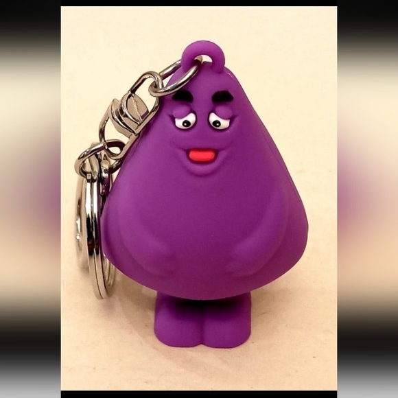 McDonald's Restaurants Purple Grimace Fast Food Employee Key Chain NOS New - Picture 2 of 5